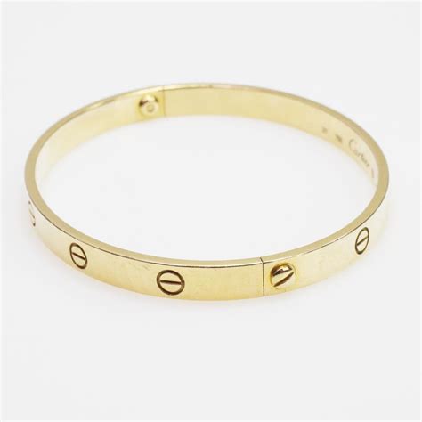 gold bangle bracelet cartier|cartier 18kt gold love bracelet.